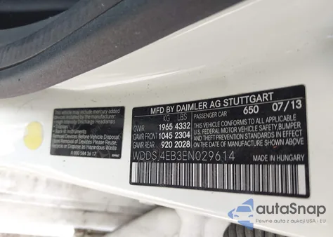 2014 Mercedes-Benz Cla 250 z USA, uszkodzony, nr VIN WDDSJ4EB3EN029614